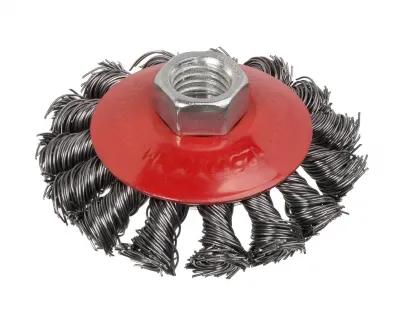 Щетка для УШМ  65 мм плоская, жесткая, металлическая проволока (конусная) IGEL