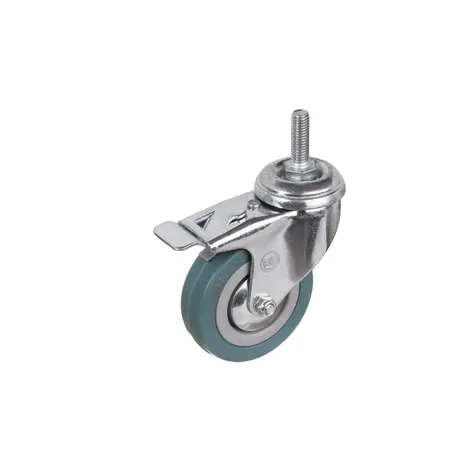 Колесо поворотное с болтом, с тормозом БИРЮЗА, размер  50х18 /SCtgb25