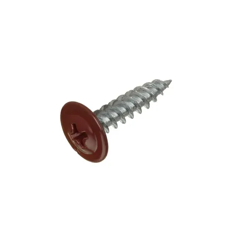 Саморез с прессшайбой 4,2х16 RAL3005/цинк (винно-красный)
