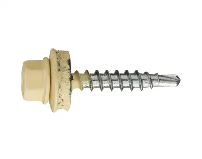 Саморез кровельный по дереву 4,8х35 RAL1014/цинк (бежевый)