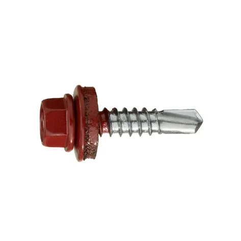 Саморез кровельный по металлу 5,5х25 RAL3003/цинк (рубиново-красный)