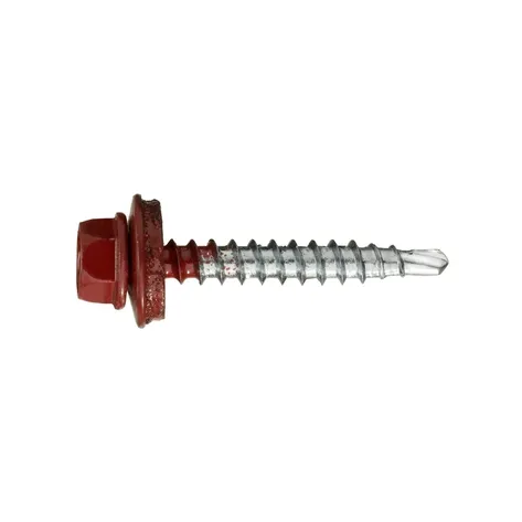 Саморез кровельный по дереву 4,8х35 RAL3005/цинк (винно-красный)