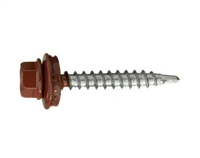 Саморез кровельный по дереву 4,8х29 RAL3009/цинк (оксидно-красный)