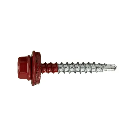 Саморез кровельный по дереву 4,8х35 RAL3011/цинк (коричнево-красный)