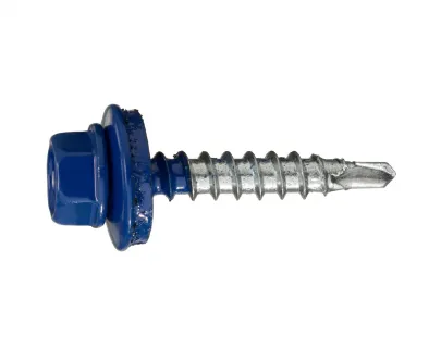 Саморез кровельный по дереву 4,8х29 RAL5005/цинк (синий)