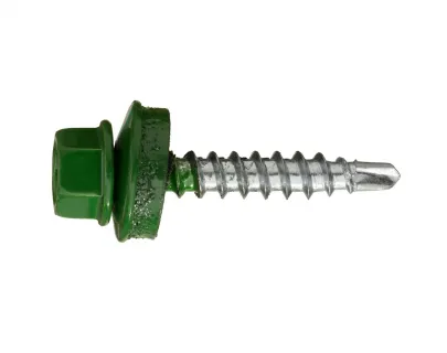 Саморез кровельный по дереву 4,8х29 RAL6002/цинк (лиственно-зеленый)