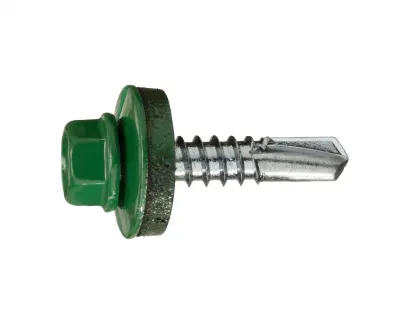 Саморез кровельный по металлу 5,5х25 RAL6002/цинк (лиственно-зеленый)