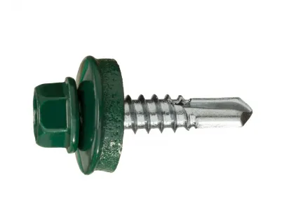 Саморез кровельный по металлу 5,5х19 RAL6005/цинк (зеленый)