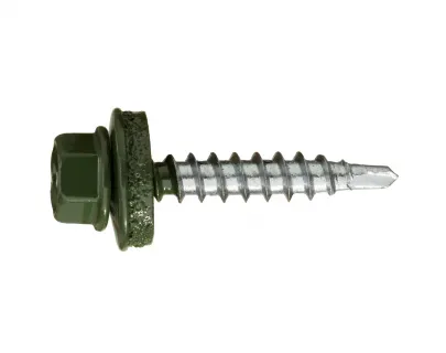 Саморез кровельный по дереву 4,8х35 RAL6020/цинк (хромово-зел)