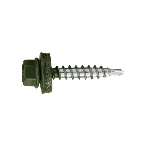 Саморез кровельный по дереву 4,8х35 RAL6020/цинк (хромово-зел)