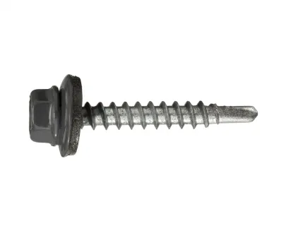 Саморез кровельный по дереву 4,8х35 RAL7024/цинк (графитово-серый)