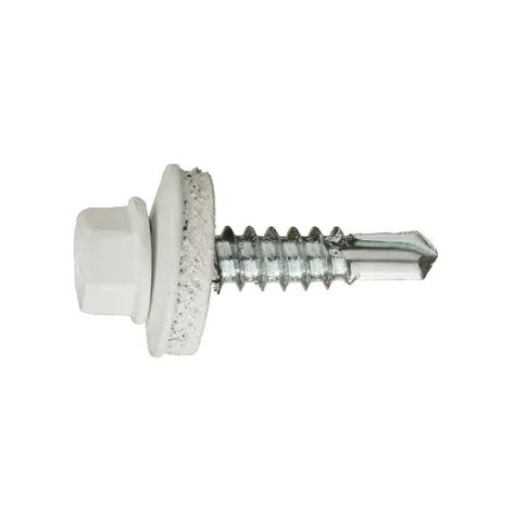 Саморез кровельный по металлу 5,5х25 RAL9003/цинк (сигнально-белый)