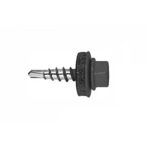 Саморез кровельный по металлу 4,8х19 RAL7024/цинк (графитово-серый)