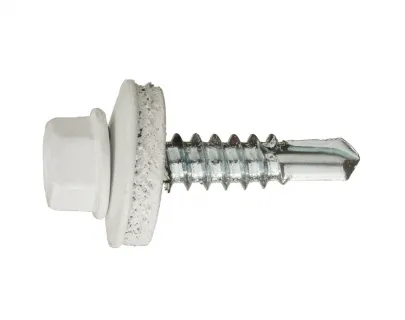 Саморез кровельный по металлу 4,8х19 RAL9003/цинк (сигнально-белый)