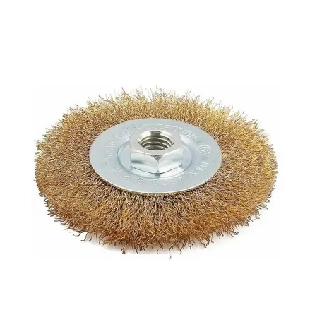 Щетка для УШМ  125 мм плоская, гайка М14, металлическая проволока