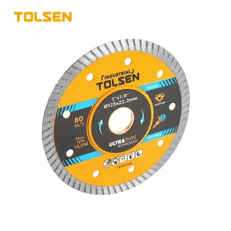 Круг алмазный отрезной Turbo Tolsen 125х22.2(20)мм, тонкий рез