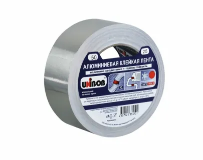Клейкая лента алюминиевая UNIBOB 50мм х 25м